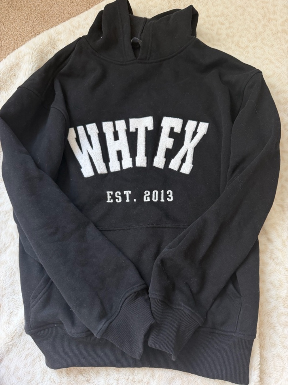 White fox black hoodie size small